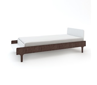 River Twin Bed White/Walnut - Oeuf NYC